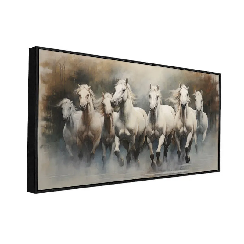 Moody Palominos Canvas Wall Painting With Frame - Black media 3