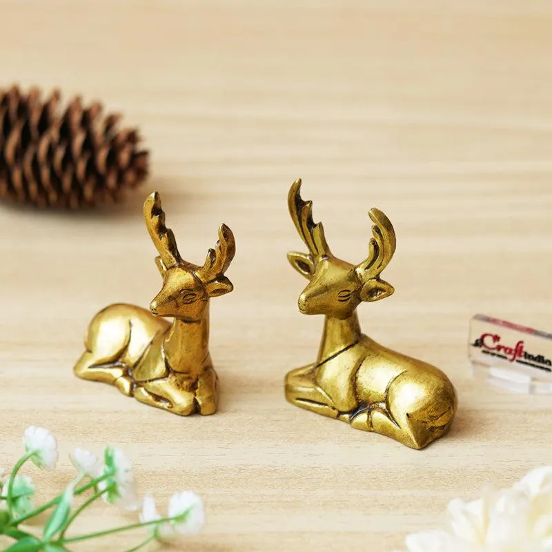 Deer Gold Showpiece - Set Of Two media 3