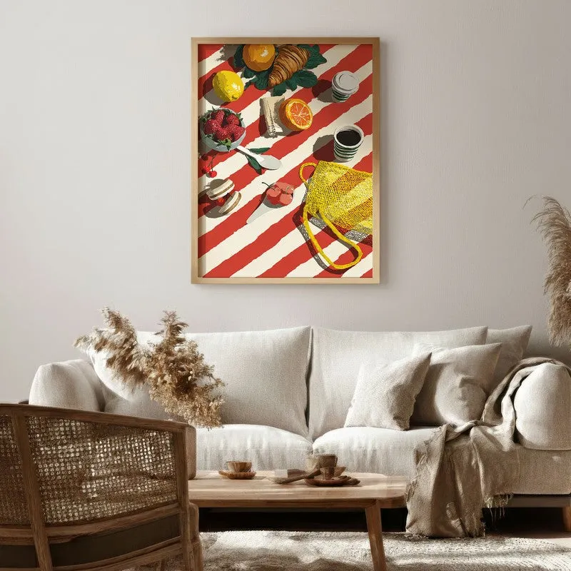 Bruncha Canvas Wall Painting With Brown Frame media 6
