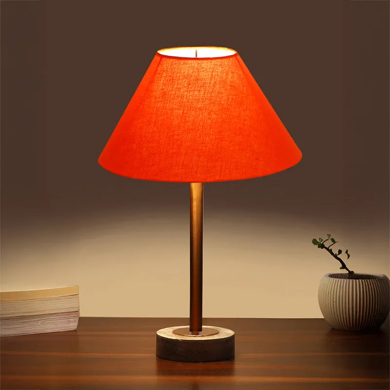 Cotin II Rodin Wooden Table Lamp - Orange,Copper,White media 1