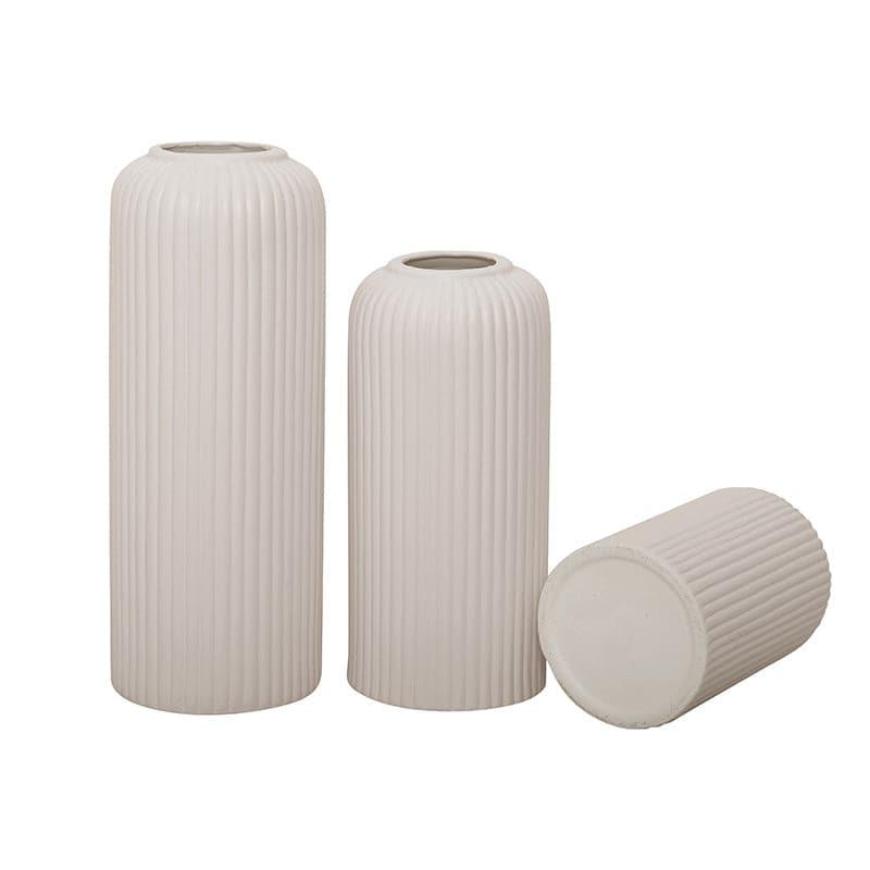 Pasha Ceramic Vase (White) - Set Of Three media 5