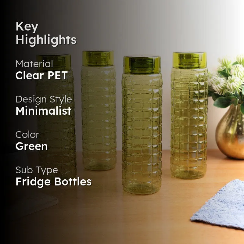 AquaGrid Green Clear PET Bottle (1000 mL Each) - Set Of Four media 2