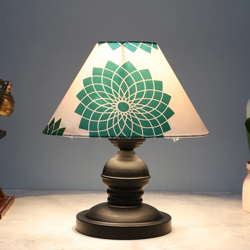 Akari Prima Printed Mango Wood Table Lamp - Green,Black,White media 1