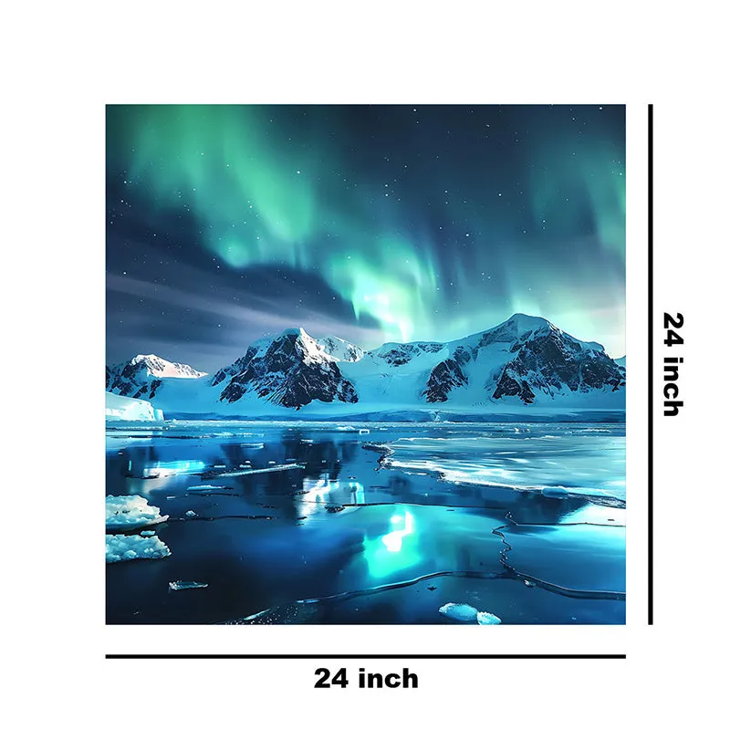 Aurora Icy Mountains Wall Painting media 8