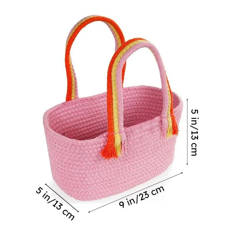 Tidy Twist Cotton Storage Basket Pink media 8