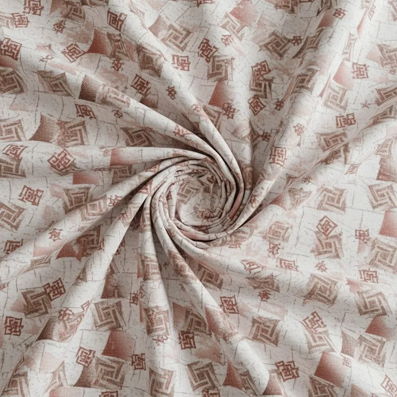 Borva Geometric Cotton Bedsheet (Brown) - 180 TC media 5