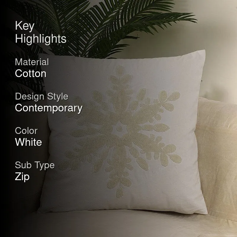 Snowflake Charm Cotton Cushion Cover - Grey media 2