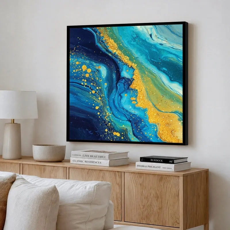 Liquid Glass Canvas Wall Art With Frame media 4
