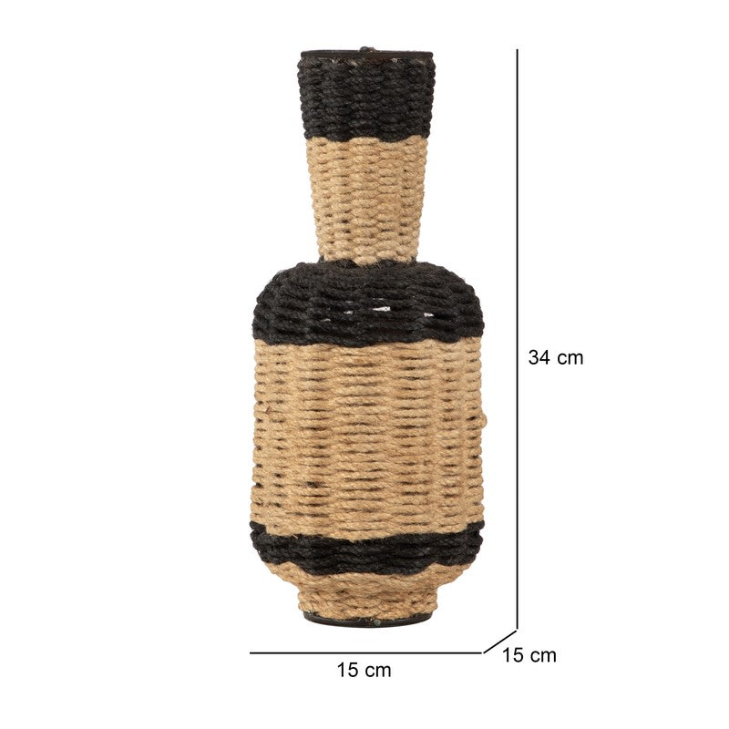 Saharix Jute Vase - Black,Brown media 6