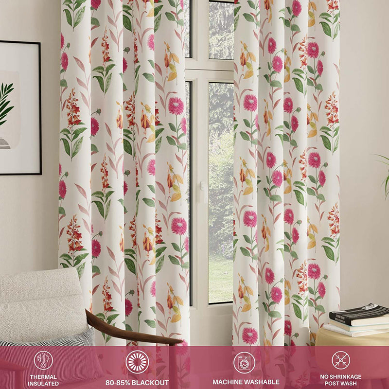 Urban Space Cone Flower Curtain (Pink) - Set Of Two media 4