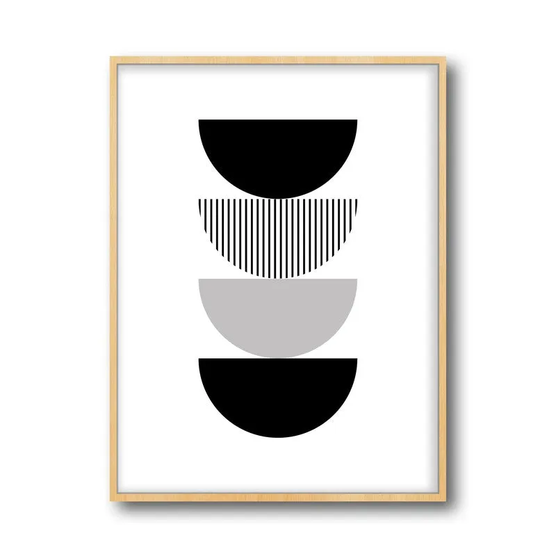 Carbon Echo Framed Canvas Archival Canvas Wall Painting - Natural Brown Frame media 4