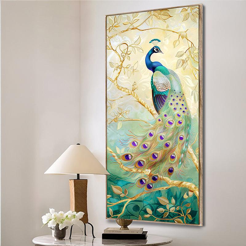 Pavo Splendor Canvas Wall Art With Frame - Brown media 2