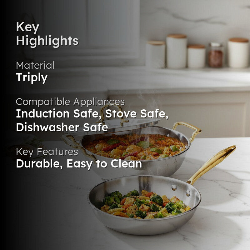 Solara Cook Edge Glossy Triply Cookware Sets - Two Piece Set media 2