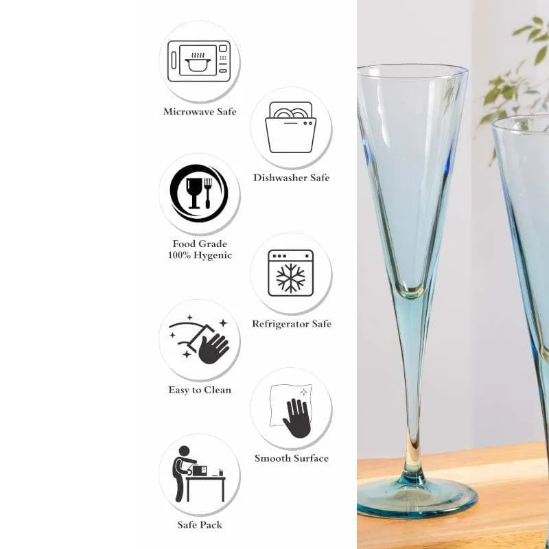 Pasabahce Twig Drop Blue Tumbler (150 ML) - Set Of Six media 4