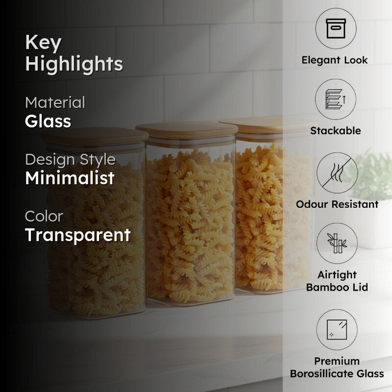 Jarup Glass Jar(600 mL Each) - Set Of Three media 2