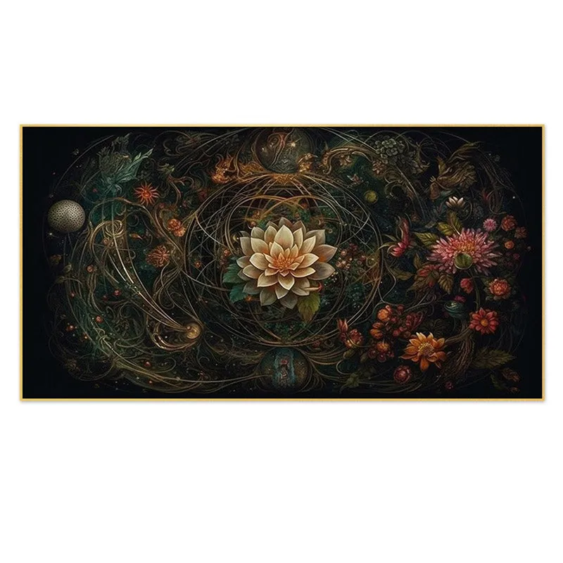 Druva Floral Wall Painting With Frame media 4