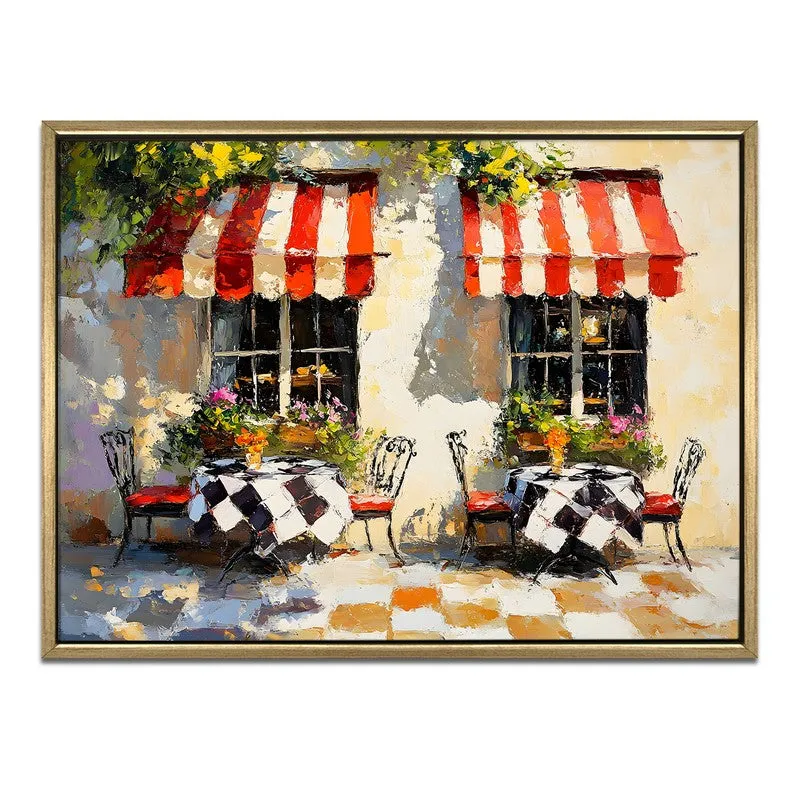 Parisian Cafe Canvas Wall Painting With Frame media 3
