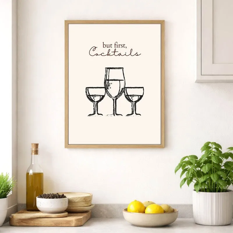 Wine Wall Mono Archival Canvas Wall Art - Brown media 4
