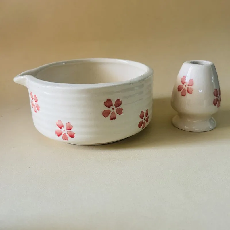 Hanoka Ceramic Matcha Bowl & Whisk Holder Set - 550 mL media 4