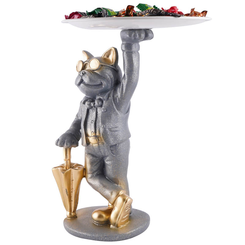 Dapper Cat Painted Polyresin Show Piece - Grey media 5
