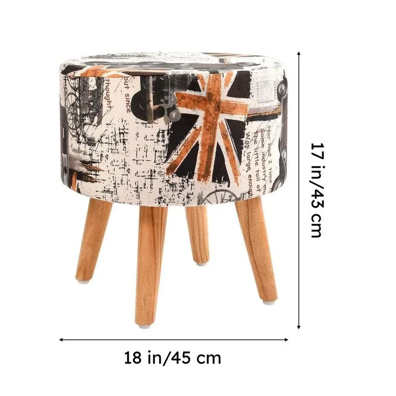 Travisco Uk-print Velvet Ottoman - Multicolor media 9