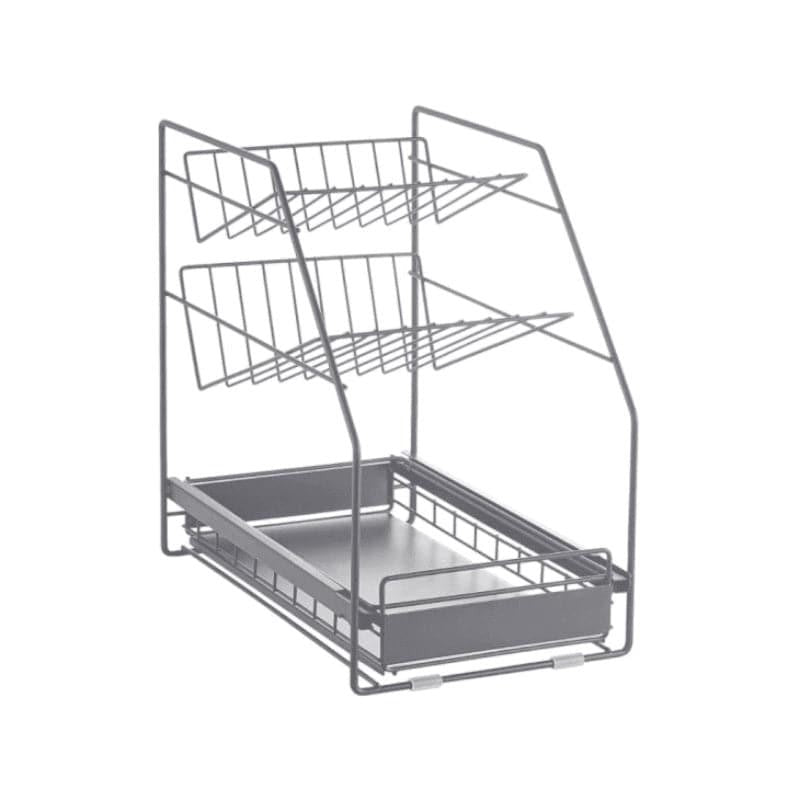 Essentio Multi-Tier Kitchen Rack with Pull-Out Drawer - Black media 5