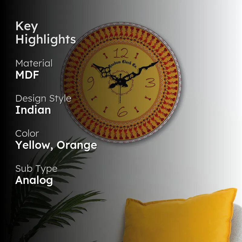 Alora Ethnic 3D Printed MDF Wall Clock media 2