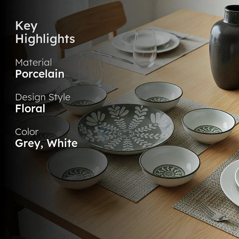 Rana Floral Bowl (150 ML/ 850 ML) - Set Of Seven media 2
