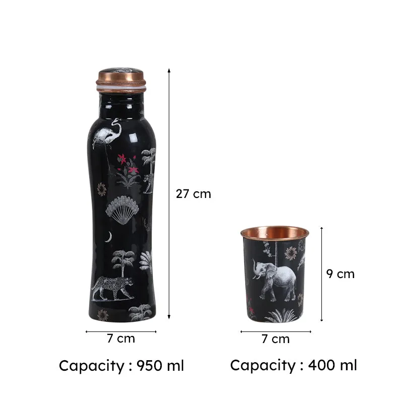 India Circus Fauna Copper Bottle With Glasses (950 mL/400 mL) - Three Piece Set media 6