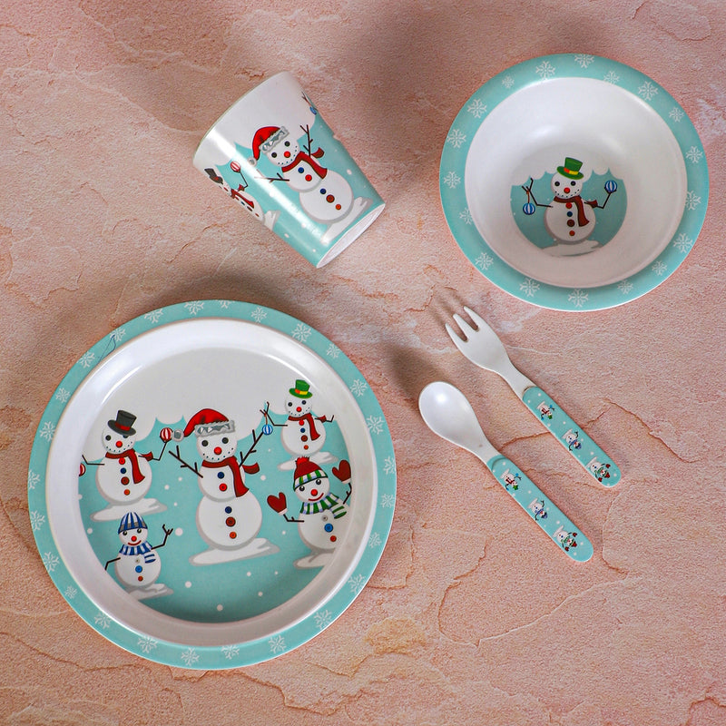 Snowman Party Kids Dinner Set - Five Piece Set media 5