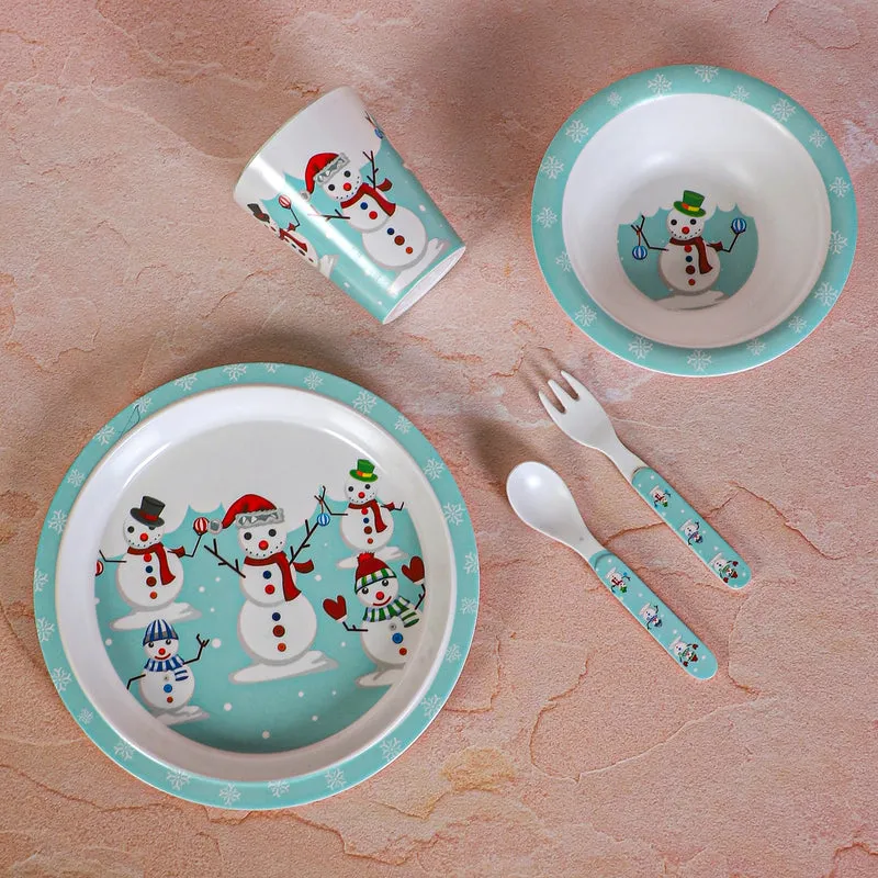 Snowman Party Kids Dinner Set - Five Piece Set media 5