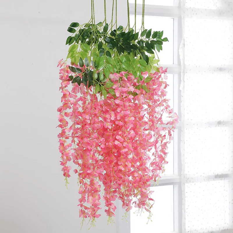 Faux Hanging Orchid Vine (Pink) - Set Of Twelve media 1