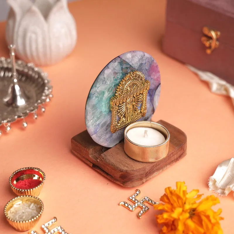Divine Aura Lord Narayan Tealight Candle Holder media 4
