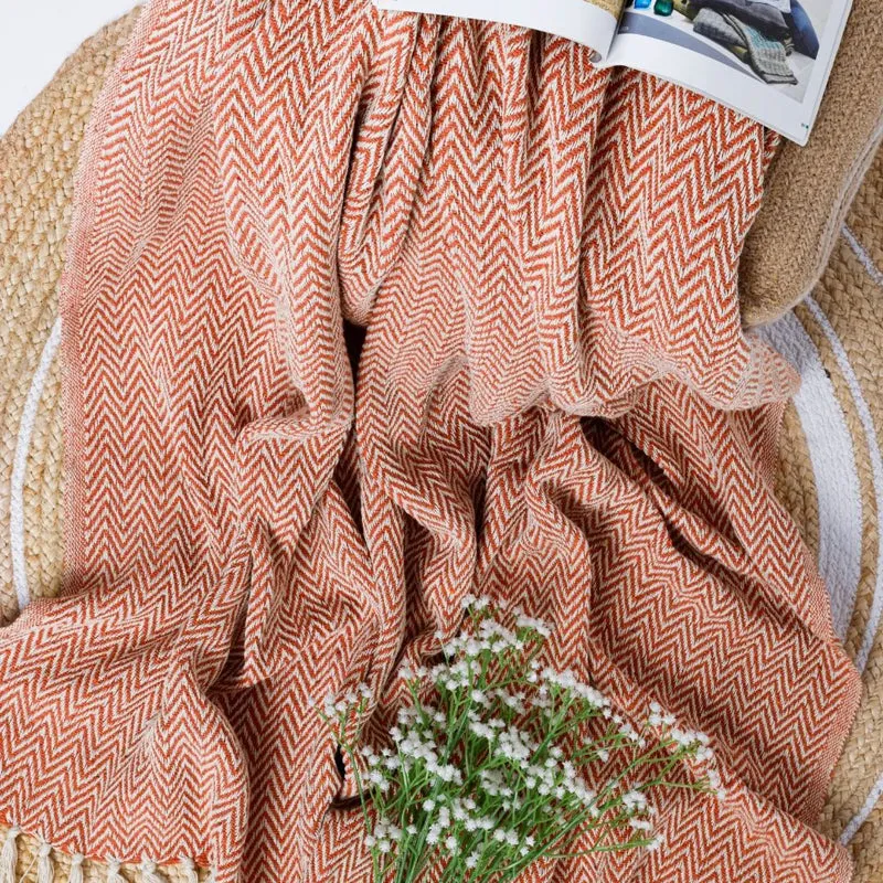 Snowfall Knit Throw - Peach media 4