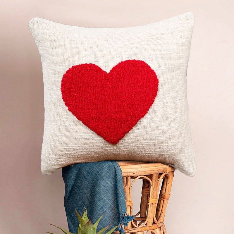 Crimson Heart Tufted Cushion Cover Set - Set Of Two media 3