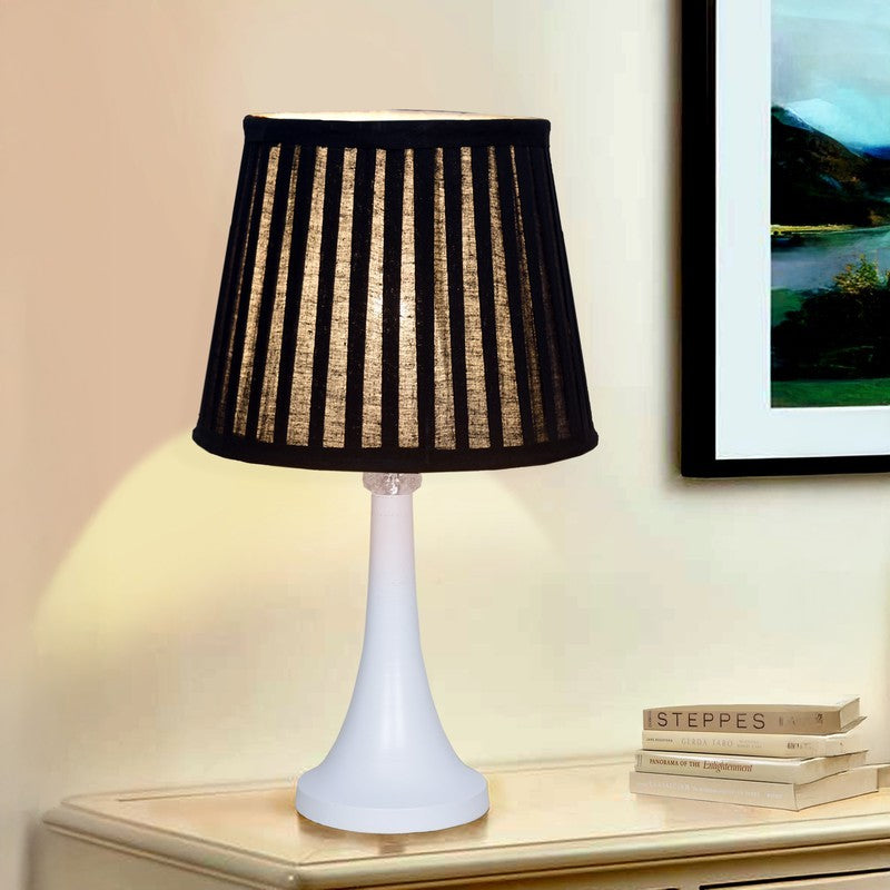 DreamGlow Bedside Wooden Table Lamp - Black,White