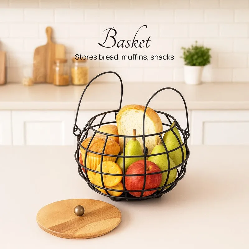 Pot Luck Basket With Lid - Black media 3