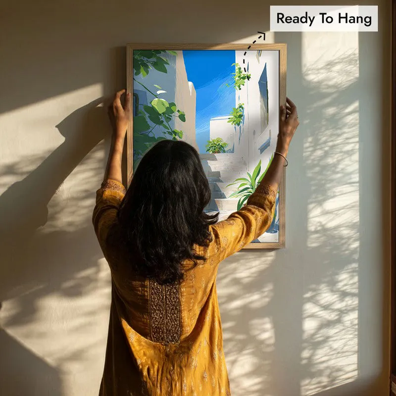 Shadow Stair Canvas Wall Painting - Brown Frame media 8