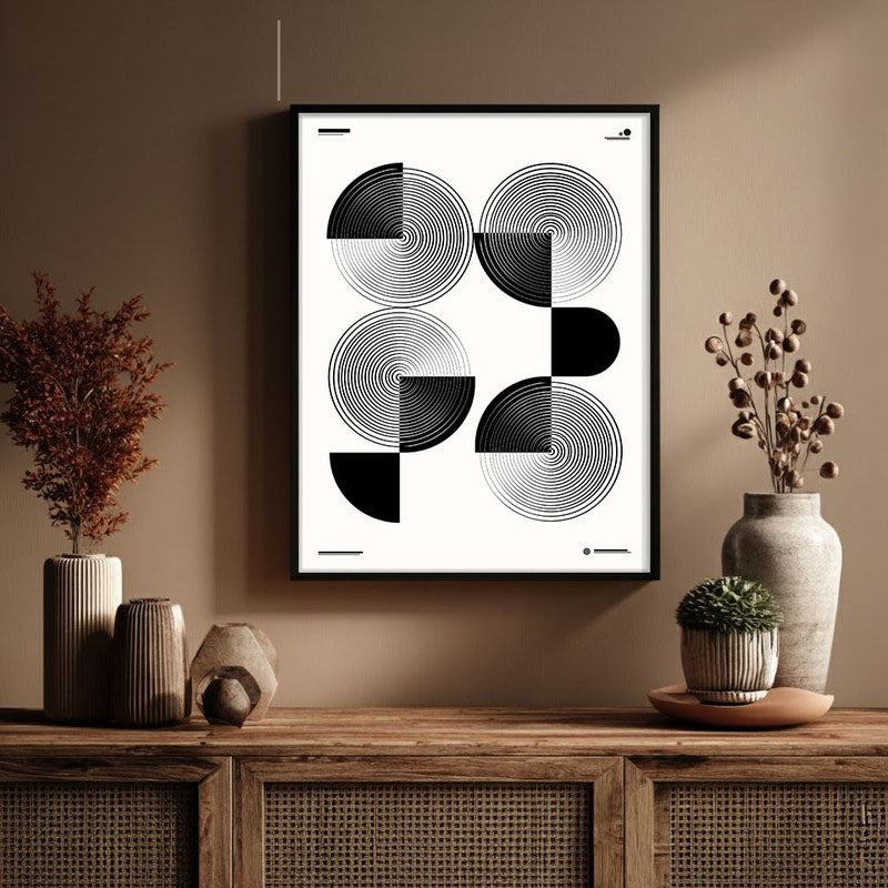 Circle Noir Framed Minimalistic Canvas Wall Painting media 3