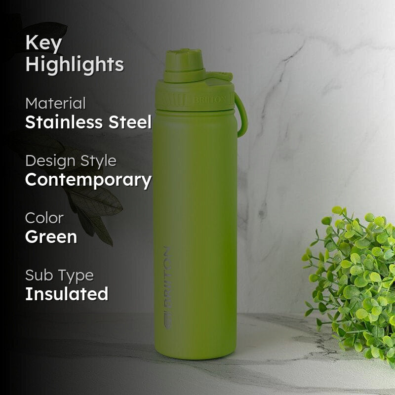Quench Chic Hot & Cold Thermos Water Bottle (Green) - 750 mL media 2