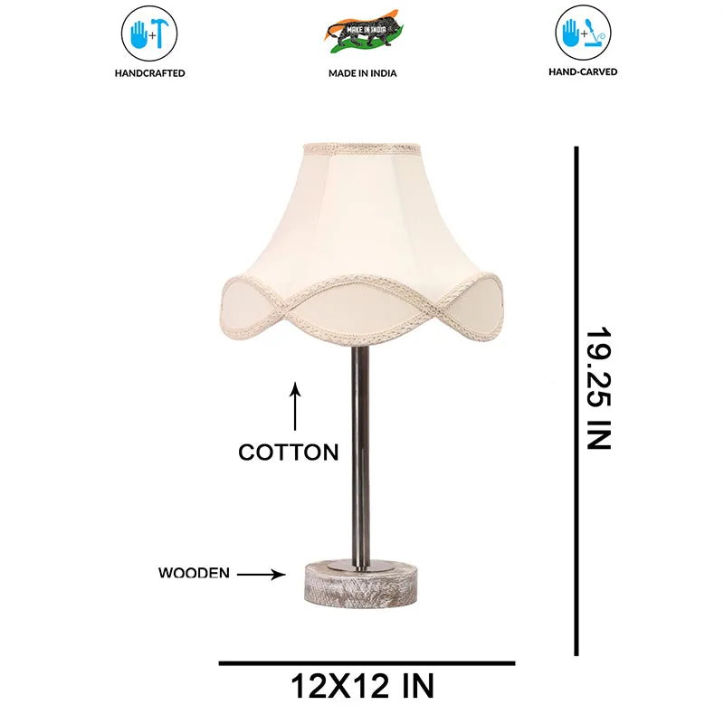 Valencia Arc Rodin Wooden Table Lamp - OffWhite,Silver,White media 7
