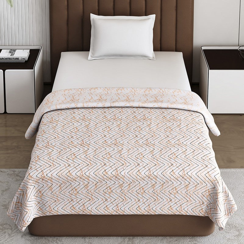 Monte Carlo Meadow Geometric Polycotton Reversible Dohar (Light Orange) - 150 GSM media 5