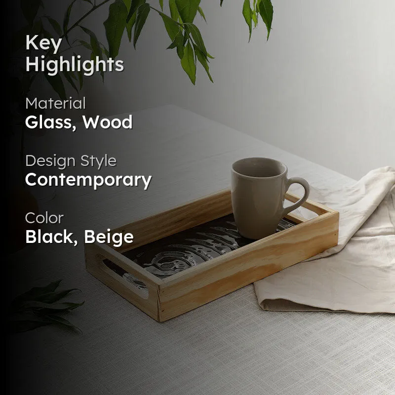 Nyma Serving Tray - Black & Beige media 2