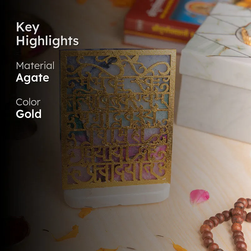 Gayatri Mantra Agate Tea Light Holder media 2