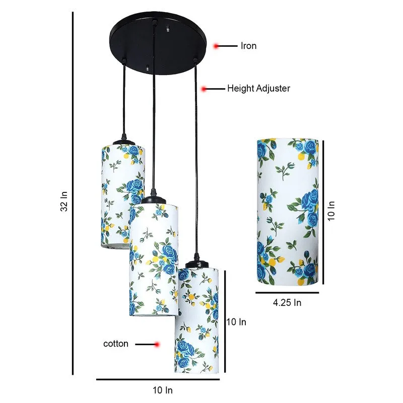 Cylentra Triple Metal Ceiling Lamp - White & Blue media 8