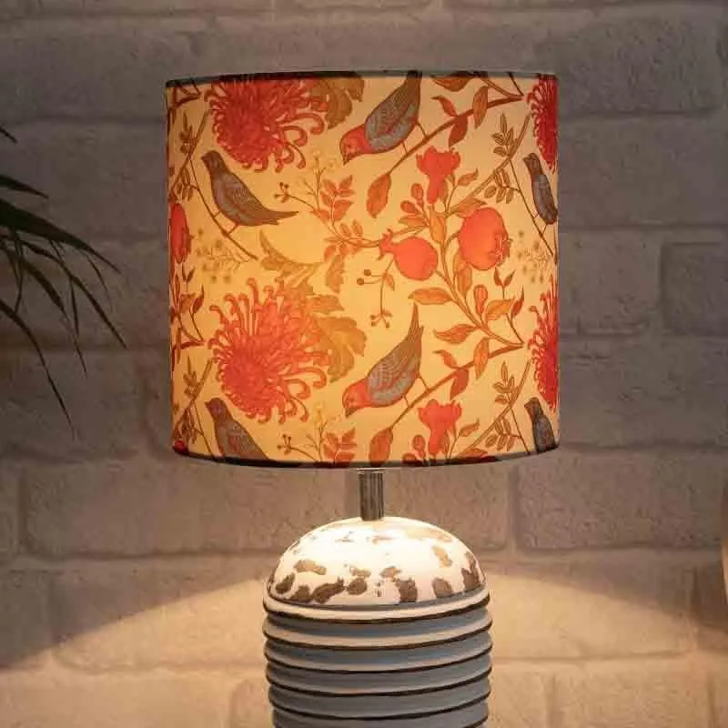 Amber Rings Fabric Table Lamp - Multicolor media 1