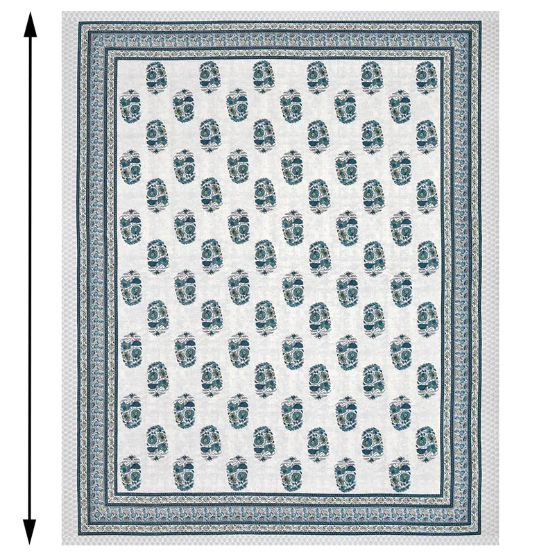 Agriya Ethnic Printed Cotton Bedsheet (Blue) - 144 TC media 5