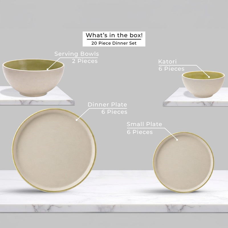 Aarunya Ceramic Sutra Dinner Set - Twenty Piece Set media 3