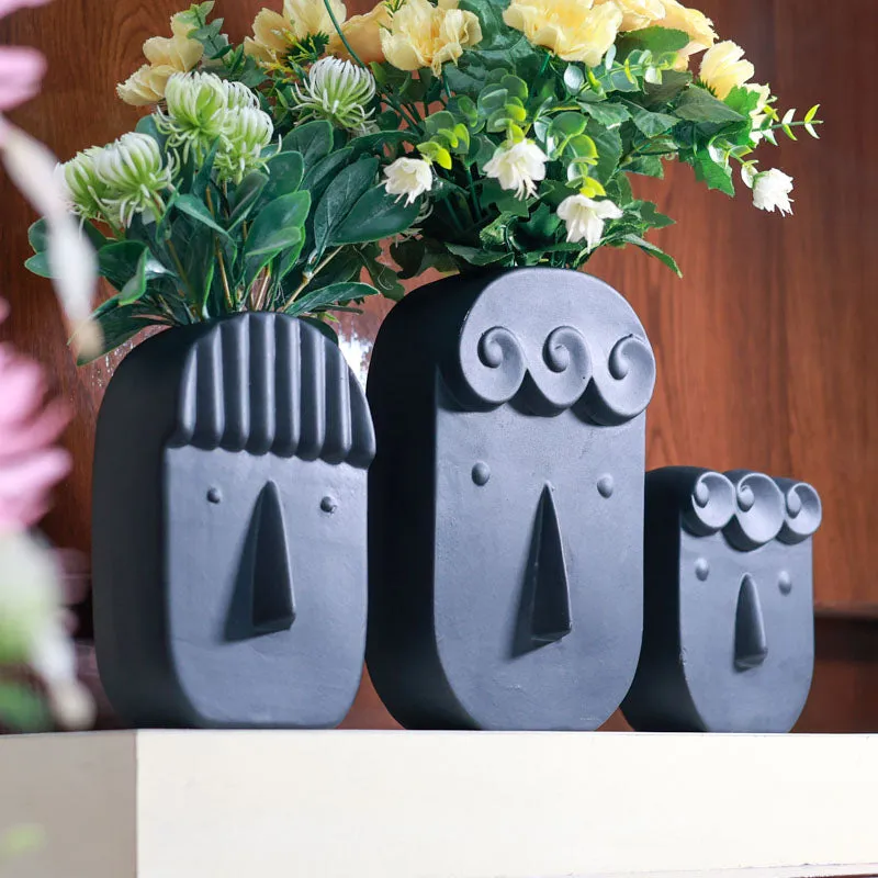 Clayfolk Ceramic Vase (Black) - Set Of Three media 1