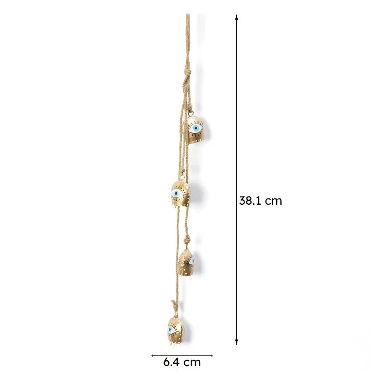 Golden Evel Eye Decorative Hanging Bell - Set Of Five media 7